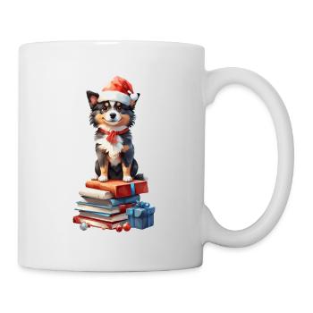 Weihnachten mit Hund, süßer Sheltie Welpe - Tasse - Weiß - Rechts