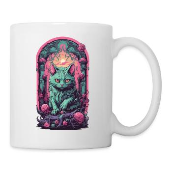 Gloomy Gothic Cat Halloween Aesthetic Cats - Mug - white - Right