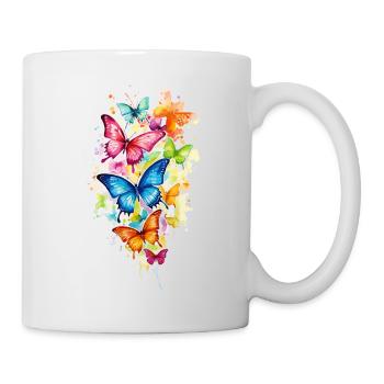 Papillons Coloré Coloré Belle Art Nature - Mug blanc - blanc - Droite