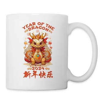 Year Of The Dragon Happy Chinese New Year 2024 - Tasse - Weiß - Rechts