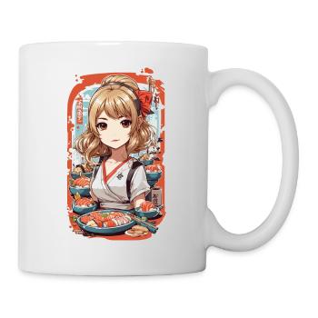 Kawaii Anime Sushi Master Girl Manga Design - Mug blanc - blanc - Droite