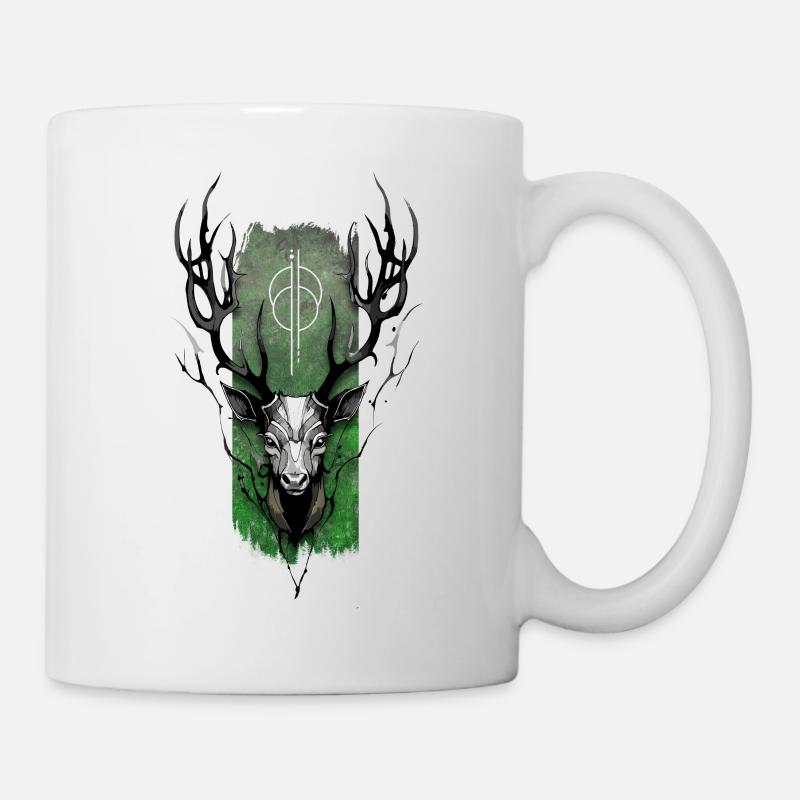 Bois nobles : Cerf majestueux - Mug blanc - blanc