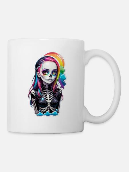 Halloween - Rock & Regenbogen - Tasse - Weiß