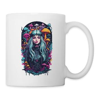 Magischer Mushroom Wald Psytrance Girl Design - Tasse - Weiß - Rechts