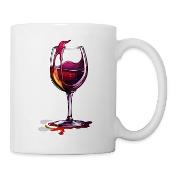 Wein / Trauben / Alkohol / trinken / Genießen - Tasse - Weiß - Rechts