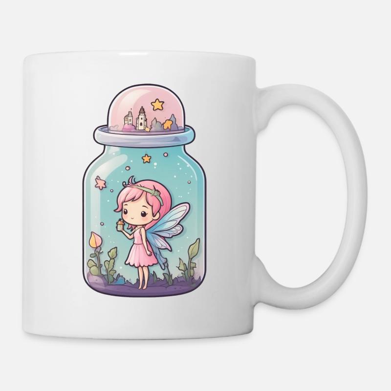Fée dans une bouteille 02 - Mug blanc - blanc