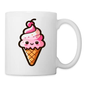 Niedliche italienische Eiswaffel - Tasse - Weiß - Rechts