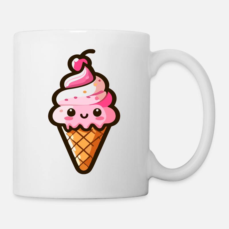 Niedliche italienische Eiswaffel - Tasse - Weiß