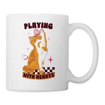 Playing With Hearts - Tasse - Weiß - Rechts