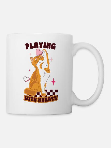 Playing With Hearts - Tasse - Weiß