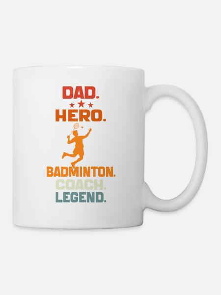 Dad Hero Badminton Coach Legend Badminton Dad gift - Mug blanc - blanc