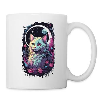 Magische Gothic Pastell Katze - E-Kids Style - Tasse - Weiß - Rechts