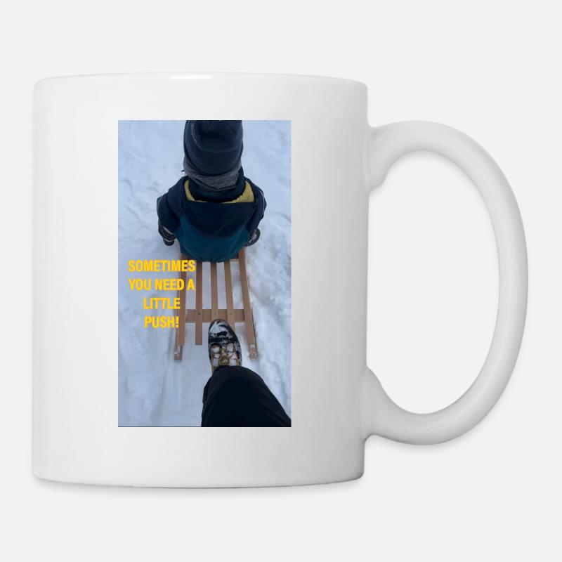Parfois, il faut un petit coup de pouce ! - Mug blanc - blanc