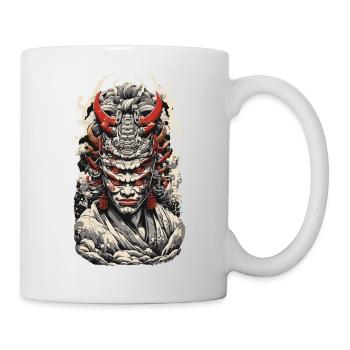 Japanischer Oni Dämon Vintage Streetwear Design - Tasse - Weiß - Rechts
