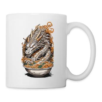 Vintage Ramen Drache Ukiyo-E Japan Kunst - Tasse - Weiß - Rechts