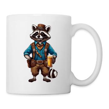 Lederhosen / Animal / Traditional costume / Tradition / Raccoon - Mug - white - Right