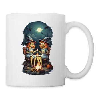 Drôles de sorcières épelent feu de camp Halloween Cartoon - Mug blanc - blanc - Droite