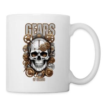 Skull Genius Zahnräder - Tasse - Weiß - Rechts