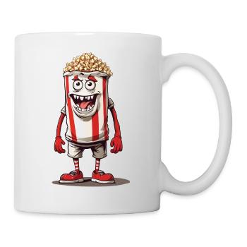Funny Popcorn Monster Halloween Design - Mug - white - Right