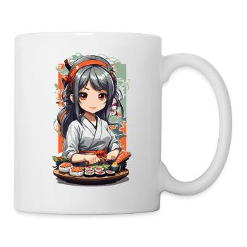 Kawaii Anime Sushi Master Manga Design - Mug blanc - blanc - Droite