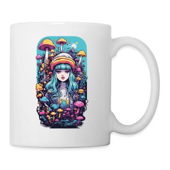 Festival Fantasy Psychedelic Goa Mushroom Girl - Mug - white - Right