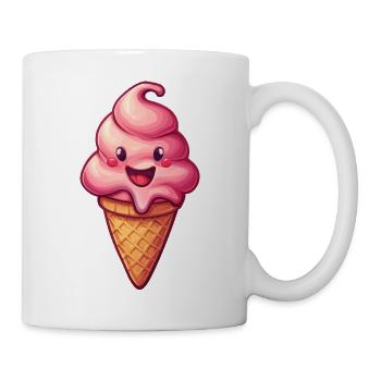 Création de crème glacée souriante - Mug blanc - blanc - Droite