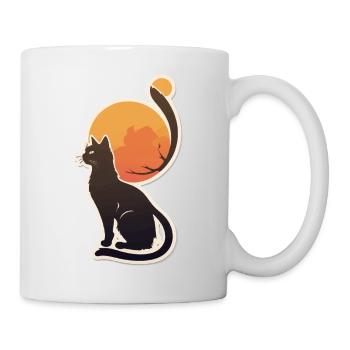 Cute Cat Vintage Sunset - Mug - white - Right