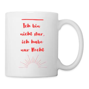'Rechthaber' T-Shirt - Tasse - Weiß - Rechts