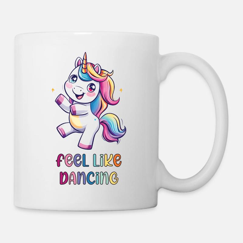 Feel Like Dancing - Einhorn - Tanzen - Tasse - Weiß