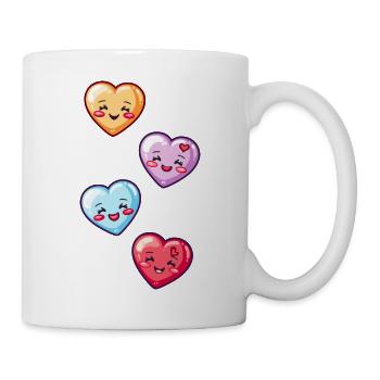 Coeurs Amour Comic Amour - Mug blanc - blanc - Droite