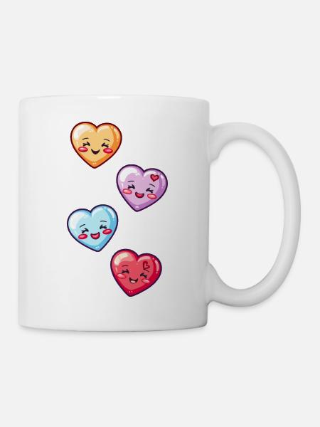 Coeurs Amour Comic Amour - Mug blanc - blanc