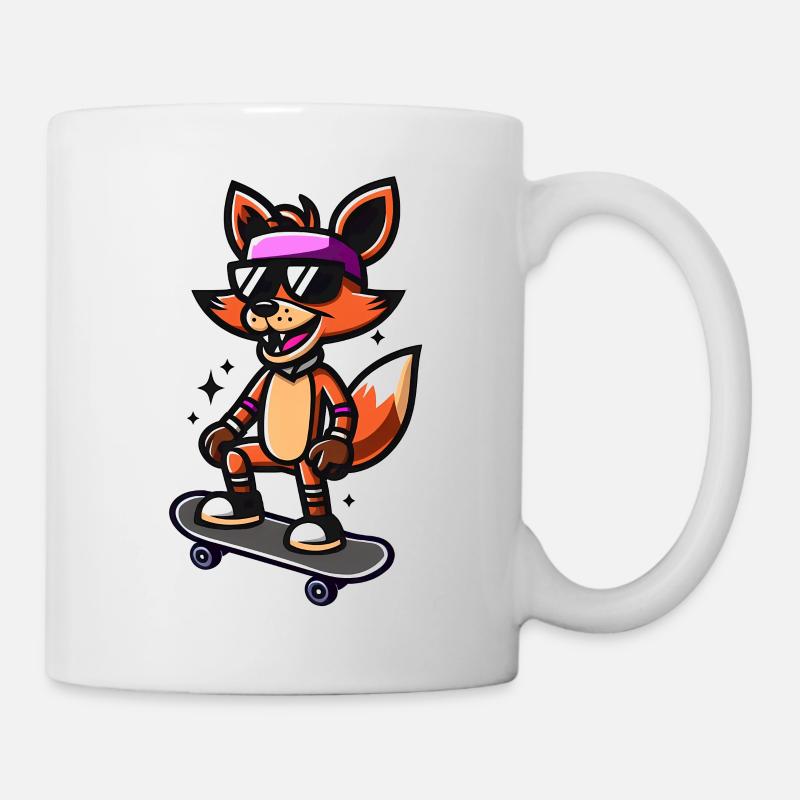 Skater Fox - Foxy Spielfigur - Tasse - Weiß