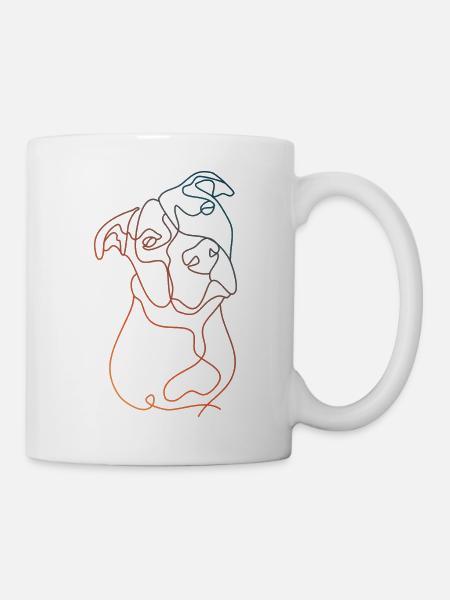 FARBE LINEAR MINIMALIST PITBULL - Tasse - Weiß
