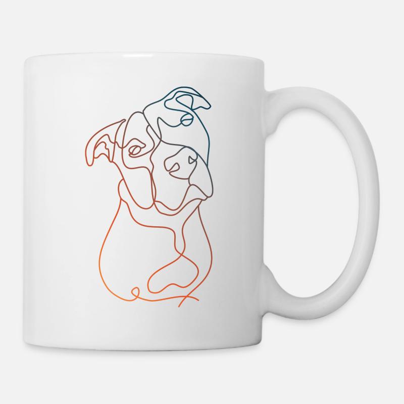 FARBE LINEAR MINIMALIST PITBULL - Tasse - Weiß