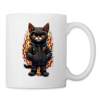 Coole feurige Katze - Tasse - Weiß - Rechts