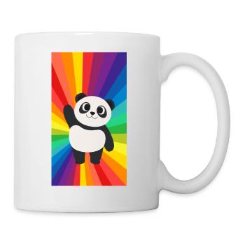 Panda mignon sur les couleurs de l’arc-en-ciel cadeau queer - Mug blanc - blanc - Droite