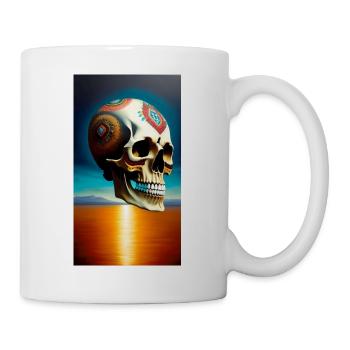 Schädel Logo - Tasse - Weiß - Rechts