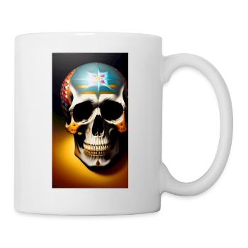 Mexikanischer Schädel - Tasse - Weiß - Rechts