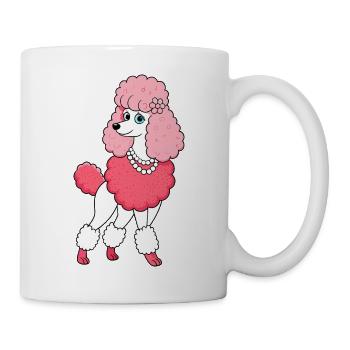 Caniche élégant se pavanant : Art numérique - Mug blanc - blanc - Droite