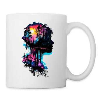 Silhouette / Forest / Portrait / Trees / Person - Mug - white - Right