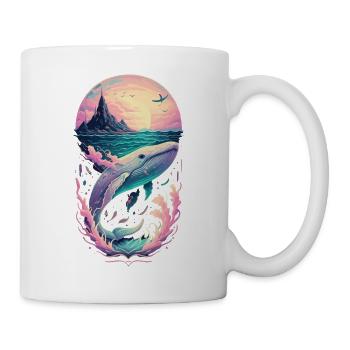 Whimsical Whale: Graceful Journey in Pastel Waters - Mug - white - Right