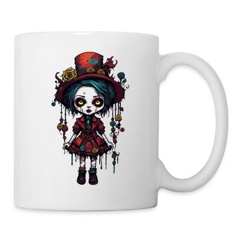 Poupée d’horreur / Halloween / Effrayant / Sombre - Mug blanc - blanc - Droite