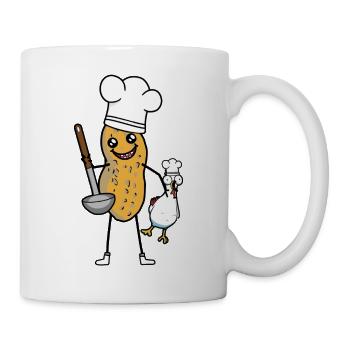 Erdnuss Huhn Suppenkelle Koch Küche Kochkunst - Tasse - Weiß - Rechts