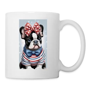 Bulldogge - Tasse - Weiß - Rechts