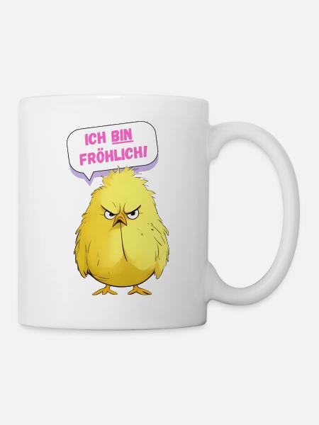 Grumpy Chicken - I'm Cheerful - Mug - white