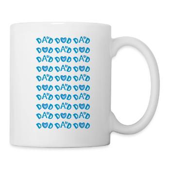 Vater trifft Herzen in Blau. - Tasse - Weiß - Rechts