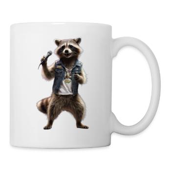 raton laveur chanteur micro - Mug blanc - blanc - Droite