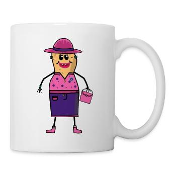 Erdnuss Frau Fräullein weiblich Traumfrau Nuss - Tasse - Weiß - Rechts