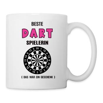 Dart Spielerin Beste Darterin Geburtstag Darts - Tasse - Weiß - Rechts