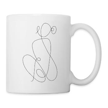 Femme Line Art Emma Big Black - Mug blanc - blanc - Droite